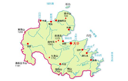 大分県の地図