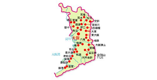 大阪府の地図