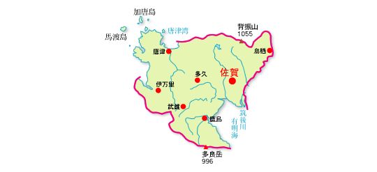 佐賀県の地図