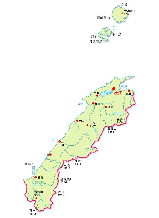 島根県の地図