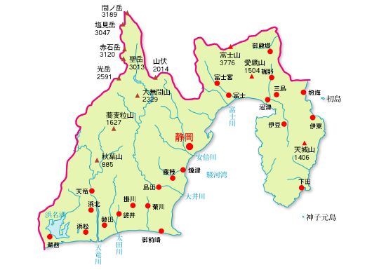 静岡県の地図