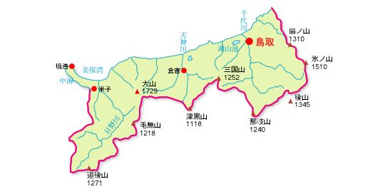 鳥取県の地図