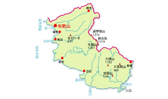 和歌山県の地図