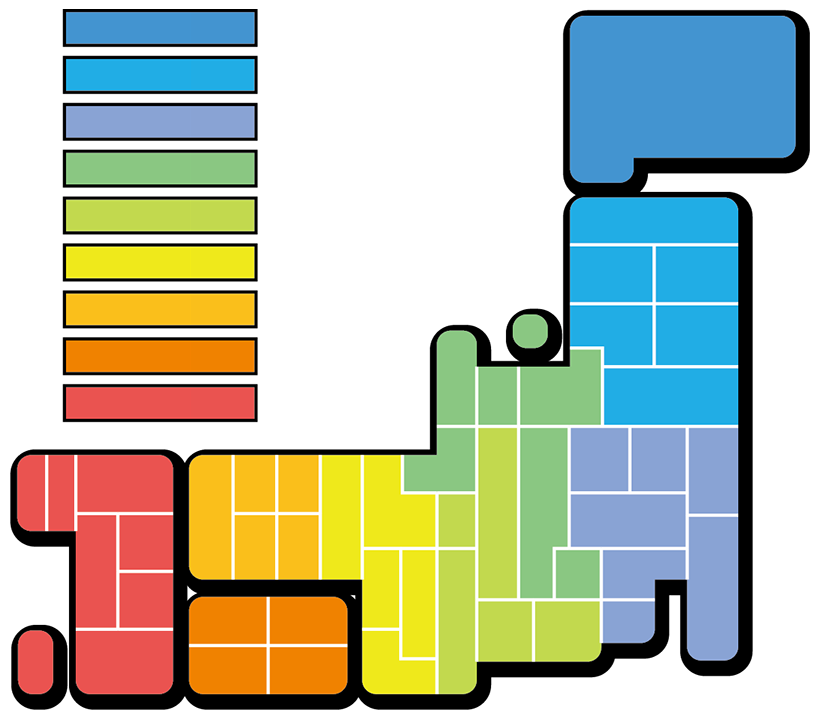 都道府県別日本地図