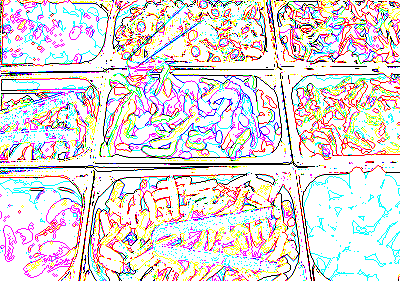 輪郭のトレース128-指定レベル以上の画像の周り