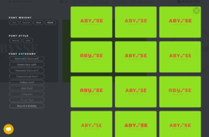 フォント編集画面