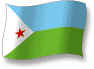 Flag of Djibouti flickering gradation shadow image