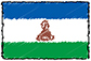 Flag of Kingdom of Lesotho handwritten image
