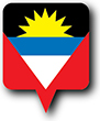 Flag af Antigua og Barbuda billede [Rund pin]