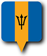 Flag of Barbados image [Round pin]