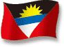 Antiguas og Barbudas flag flimrende gradueringsskyggebillede