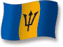Flag of Barbados flickering gradation shadow image
