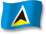 Flag of Saint Lucia flickering gradation shadow image