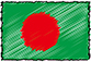 Flag of Bangladesh handwritten image
