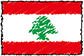 Flag of Lebanon handwritten image