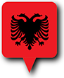 Flag of Albania image [Round pin]