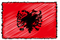 Albaniens flag håndskrevet billede