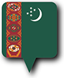 Flag of Turkmenistan image [Round pin]