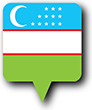 Flag of Uzbekistan image [Round pin]