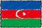 Aserbajdsjans flag håndskrevet billede