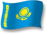 Flag of Kazakhstan flickering gradation shadow image