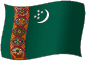 Flag of Turkmenistan flickering gradation image