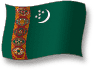 Flag of Turkmenistan flickering gradation shadow image