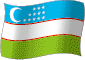 Flag of Uzbekistan flickering gradation image