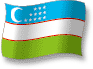 Flag of Uzbekistan flickering gradation shadow image