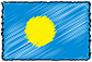 Flag of Palau handwritten image