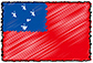 Flag of Samoa handwritten image
