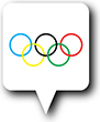 Flag of Olympic image [Round pin]