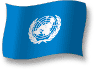 Flag of United Nations flickering gradation shadow image