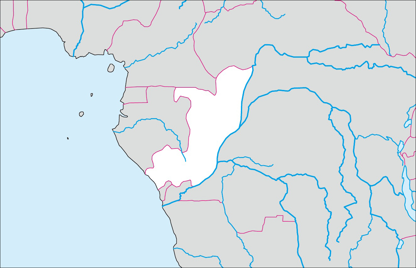 Free blank map of Republic of Congo image