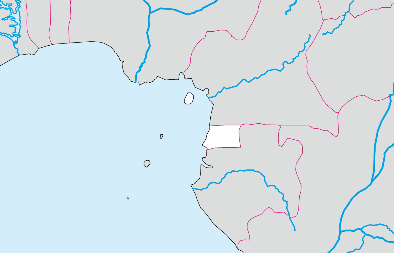 Free blank map of Equatorial Guinea image