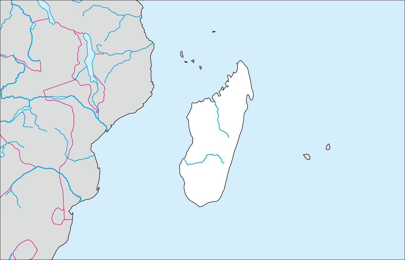 Free blank map of Madagascar image