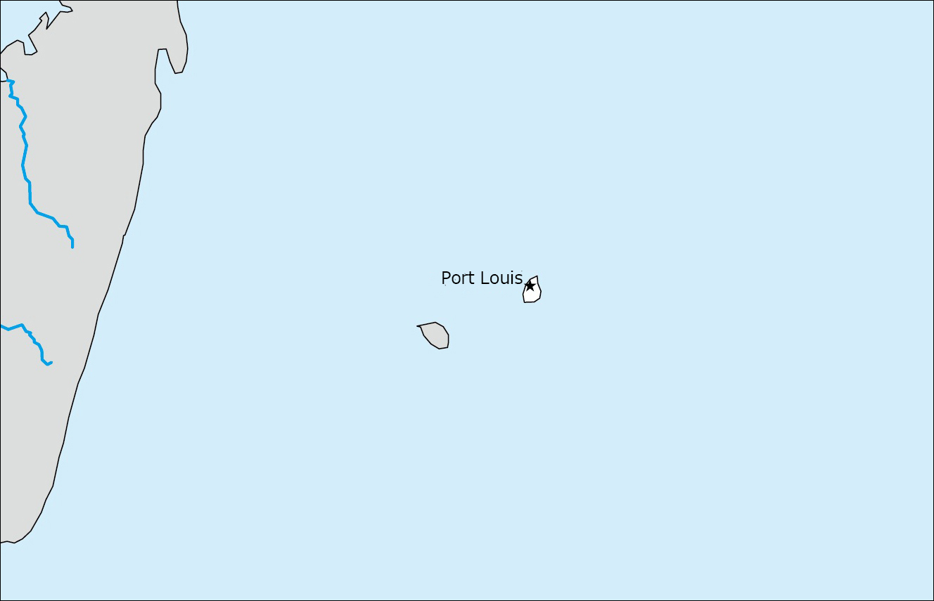 Free blank map of Mauritius (with Capital) image