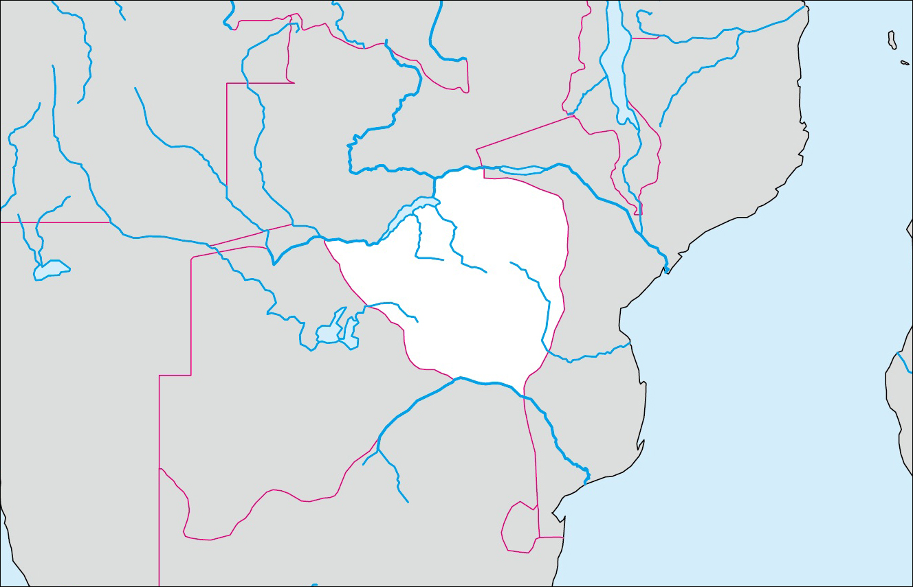 Free blank map of Zimbabwe image