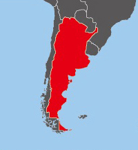 Location of Argentina