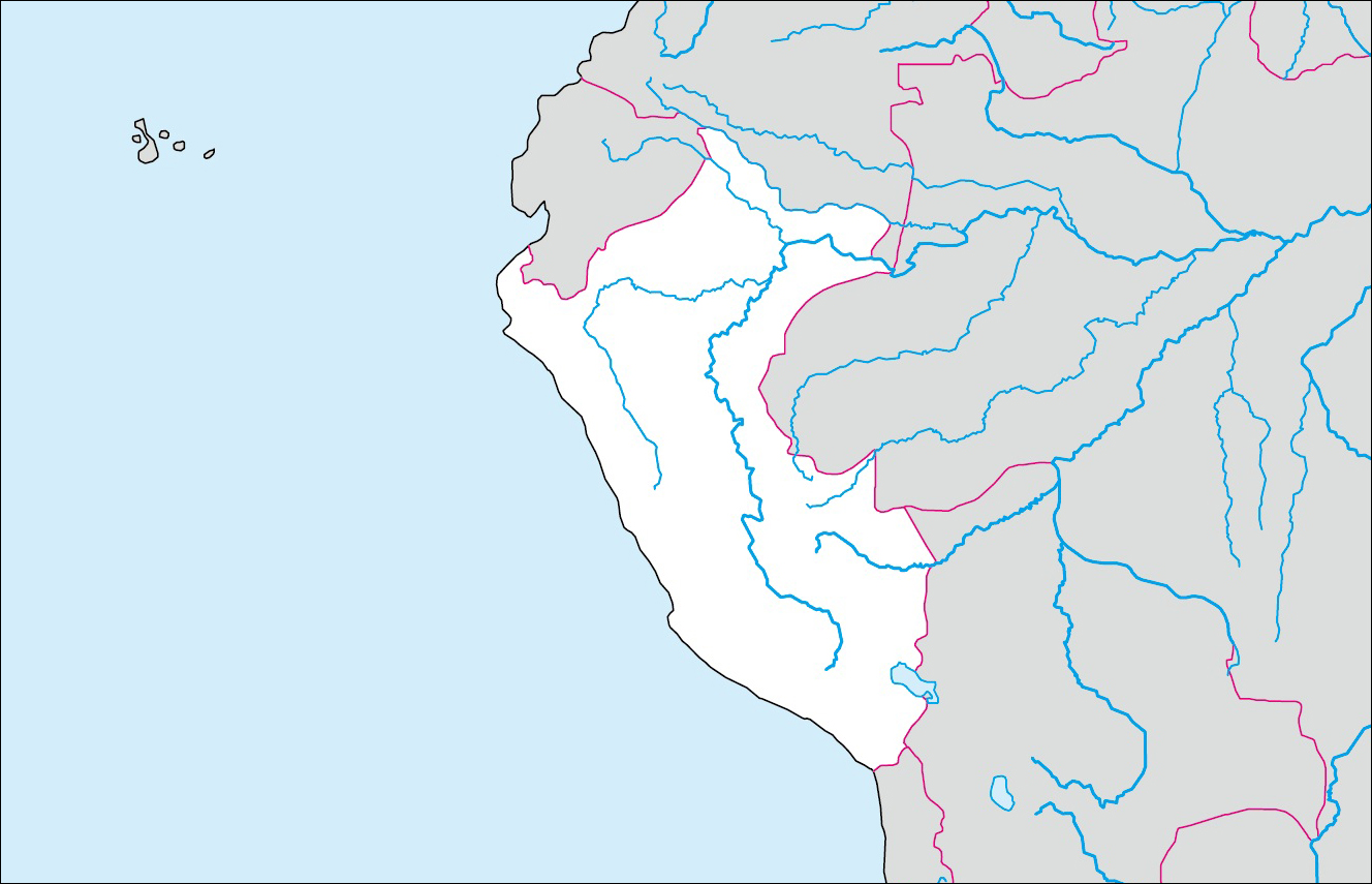 Free blank map of Peru image