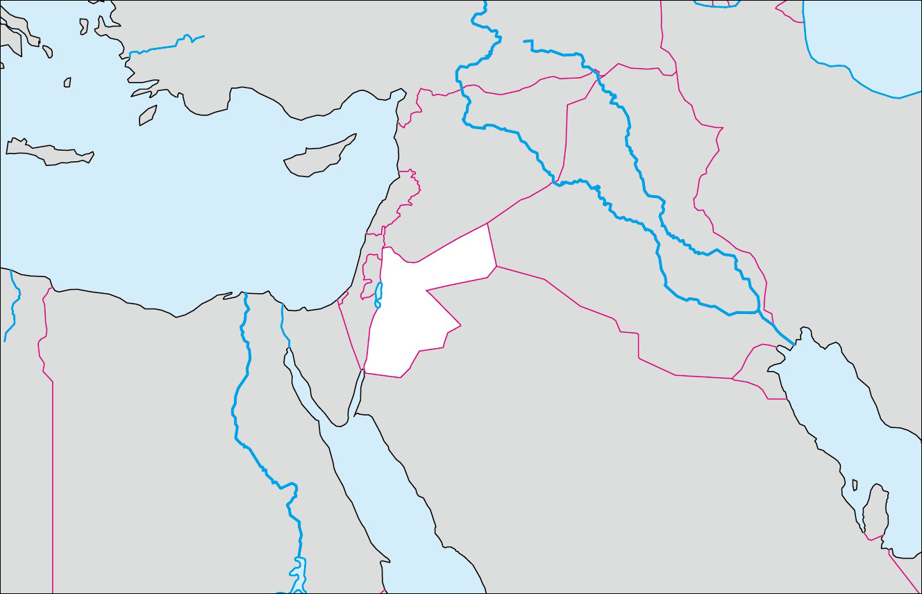 ヨルダンの白地図 | Blank Maps of Respective Nations