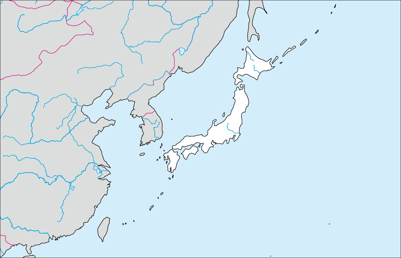 Free blank map of Japan image