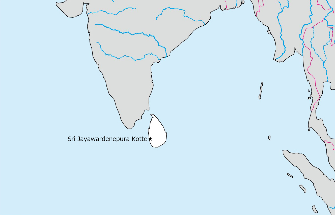 Free blank map of Sri Lanka (with Capital) image