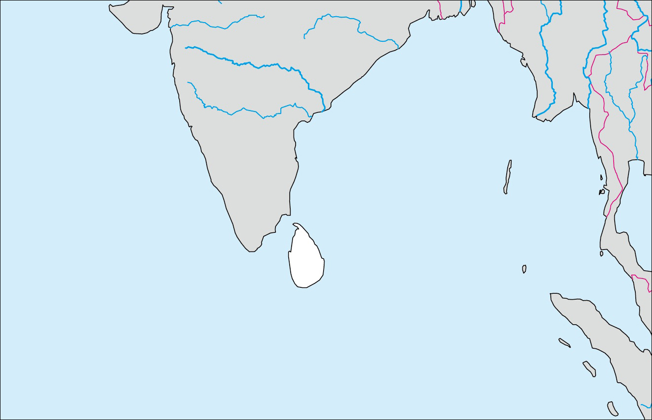 Free blank map of Sri Lanka image