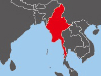 Location of Myanmar