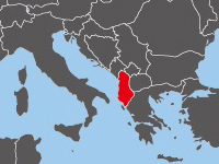 Location of Albania