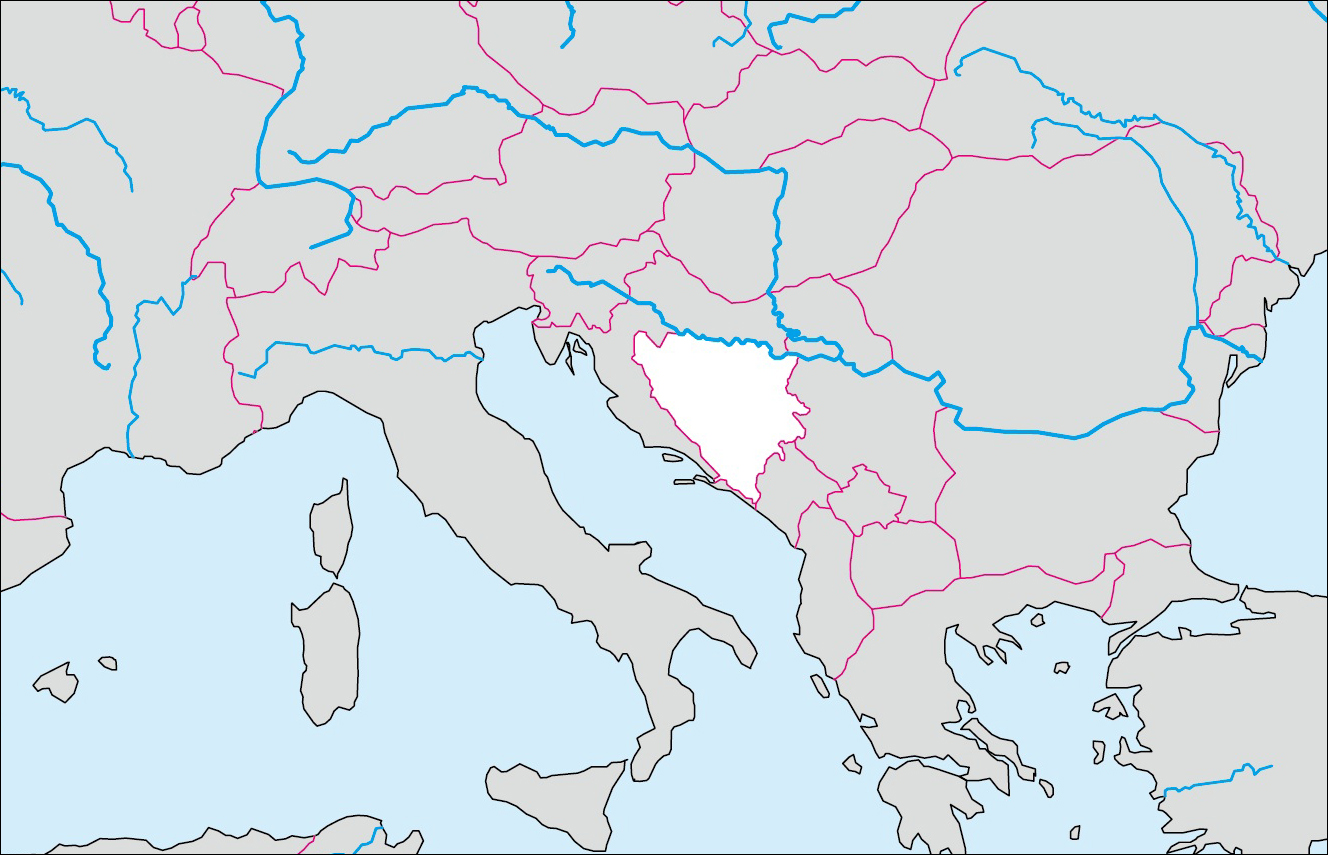 Free blank map of Bosnia and Herzegowina image