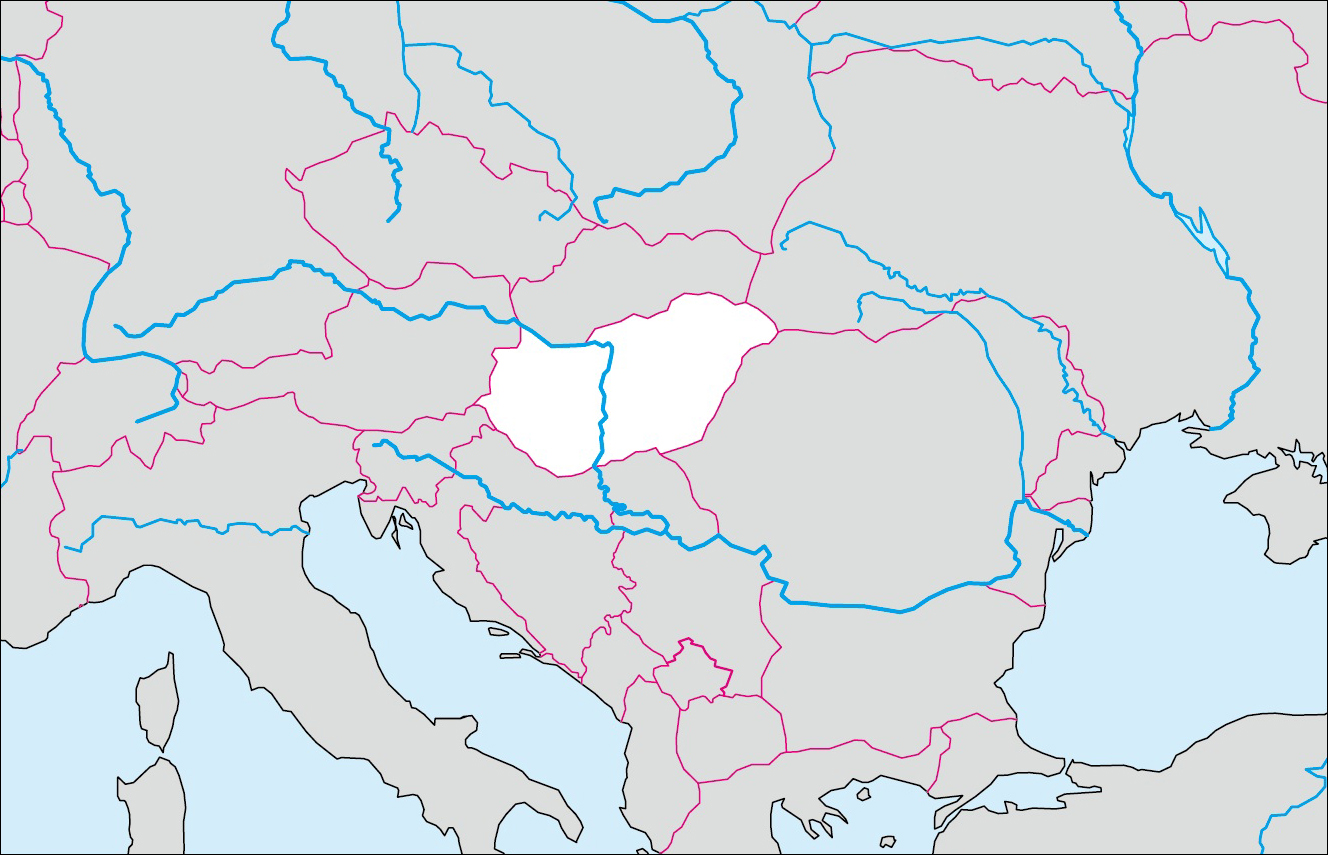 Free blank map of Hungary image