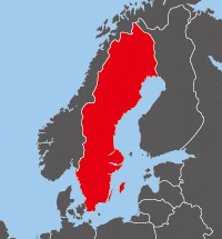 Location of Sweden