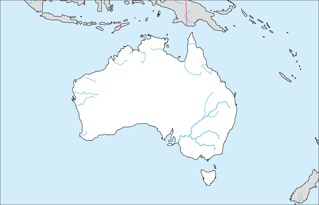 オーストラリアの白地図 Blank Maps Of Respective Nations